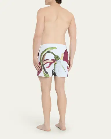 Orlebar Brown Men's Orchid Print Swim Shorts, 6" inseam | Thumbnail 3 Orlebar Brown Men's Orchid Print Swim Shorts, 6" inseam | Thumbnail 3