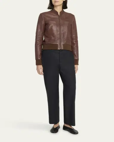 THE ROW Bader Leather Aviator Jacket | Thumbnail 2 THE ROW Bader Leather Aviator Jacket | Thumbnail 2