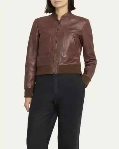 THE ROW Bader Leather Aviator Jacket | Thumbnail 4 THE ROW Bader Leather Aviator Jacket | Thumbnail 4