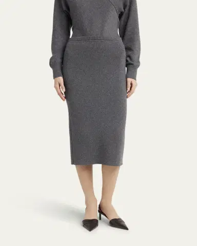 Tom Ford Fine Cashmere-Cotton Rib Pencil Skirt | Thumbnail 4 Tom Ford Fine Cashmere-Cotton Rib Pencil Skirt | Thumbnail 4