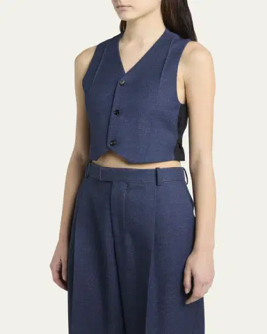 Bottega Veneta Melange Wool Drill Vest | Thumbnail 4 Bottega Veneta Melange Wool Drill Vest | Thumbnail 4