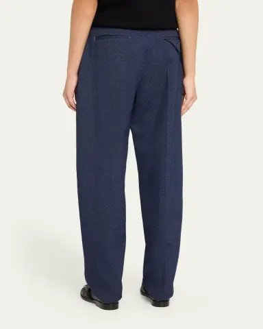 Bottega Veneta Melange Wool Drill Pleated Tapered-Leg Trousers | Thumbnail 3 Bottega Veneta Melange Wool Drill Pleated Tapered-Leg Trousers | Thumbnail 3