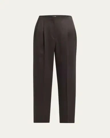 Giorgio Armani Pleated Wool Straight-Leg Ankle Trousers | Thumbnail 4 Giorgio Armani Pleated Wool Straight-Leg Ankle Trousers | Thumbnail 4