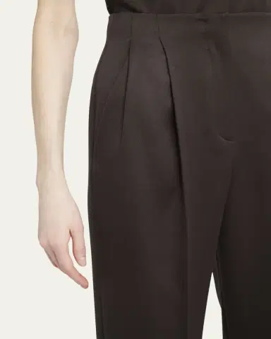 Giorgio Armani Pleated Wool Straight-Leg Ankle Trousers | Thumbnail 8 Giorgio Armani Pleated Wool Straight-Leg Ankle Trousers | Thumbnail 8