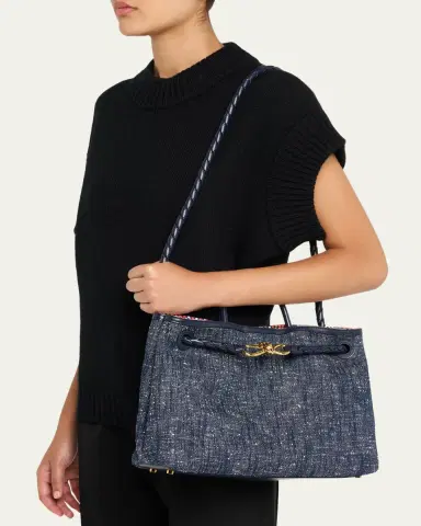 Bottega Veneta Andiamo Medium Boucle Denim Tote Bag | Thumbnail 7 Bottega Veneta Andiamo Medium Boucle Denim Tote Bag | Thumbnail 7