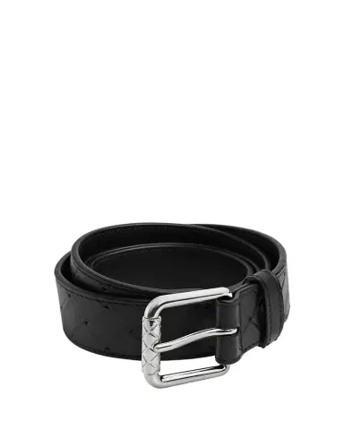 Bottega Veneta Men's Intrecciato Stamp Leather Belt | Thumbnail 1 Bottega Veneta Men's Intrecciato Stamp Leather Belt | Thumbnail 1