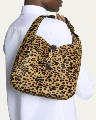 Saint Laurent Le 5 A 7 Small Hobo Bag in Leopard-Print Calf Hair | Thumbnail 4 Saint Laurent Le 5 A 7 Small Hobo Bag in Leopard-Print Calf Hair | Thumbnail 4