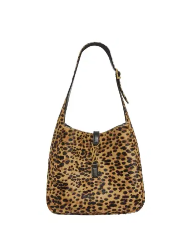 Saint Laurent Le 5 A 7 Small Hobo Bag in Leopard-Print Calf Hair | Thumbnail 1 Saint Laurent Le 5 A 7 Small Hobo Bag in Leopard-Print Calf Hair | Thumbnail 1