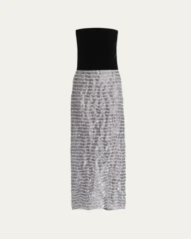 Giorgio Armani Strapless Velvet Bustier Iridescent Textured Silk Gown | Thumbnail 5 Giorgio Armani Strapless Velvet Bustier Iridescent Textured Silk Gown | Thumbnail 5