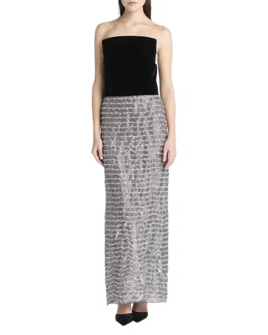 Giorgio Armani Strapless Velvet Bustier Iridescent Textured Silk Gown | Thumbnail 1 Giorgio Armani Strapless Velvet Bustier Iridescent Textured Silk Gown | Thumbnail 1