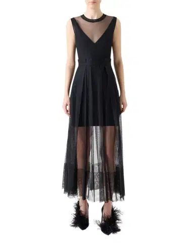 Akris Techno Tulle Fit-&-Flare Gown | Thumbnail 1 Akris Techno Tulle Fit-&-Flare Gown | Thumbnail 1