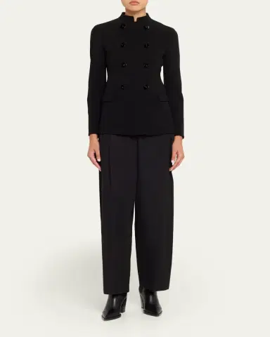 Giorgio Armani Stretch Wool Crepe Double-Breasted Blazer | Thumbnail 2 Giorgio Armani Stretch Wool Crepe Double-Breasted Blazer | Thumbnail 2