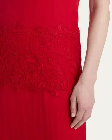 FERRAGAMO lace-Panel Silk Chiffon Midi Dress | Thumbnail 9 FERRAGAMO lace-Panel Silk Chiffon Midi Dress | Thumbnail 9