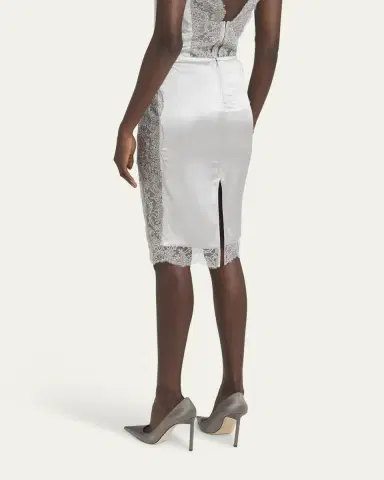 Tom Ford Lace-Inset Stretch Crepe Satin Skirt | Thumbnail 3 Tom Ford Lace-Inset Stretch Crepe Satin Skirt | Thumbnail 3