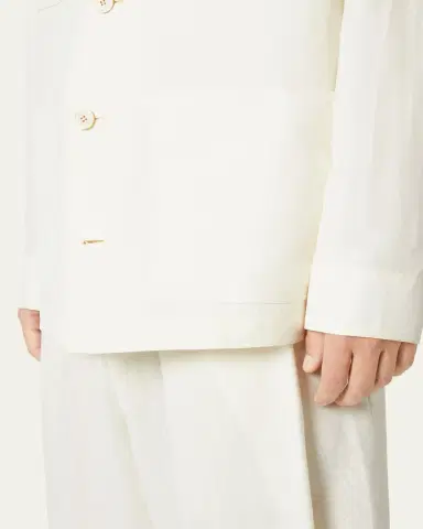Loro Piana Men's Joele Linen and Silk Overshirt | Thumbnail 4 Loro Piana Men's Joele Linen and Silk Overshirt | Thumbnail 4