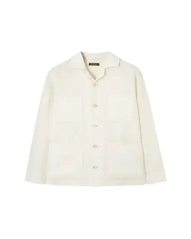 Loro Piana Men's Joele Linen and Silk Overshirt | Thumbnail 1 Loro Piana Men's Joele Linen and Silk Overshirt | Thumbnail 1