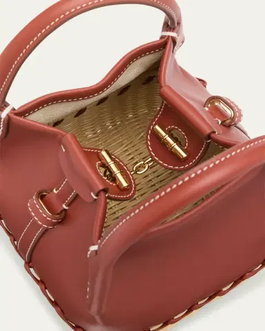 Loro Piana Bale Micro Round Leather & Rattan Bucket Bag | Thumbnail 4 Loro Piana Bale Micro Round Leather & Rattan Bucket Bag | Thumbnail 4