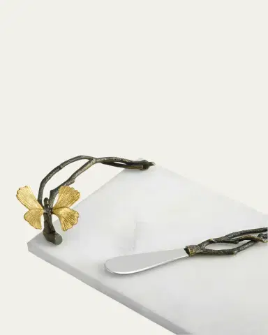 Michael Aram Butterfly Ginkgo Small Cheese Board with Knife | Thumbnail 4 Michael Aram Butterfly Ginkgo Small Cheese Board with Knife | Thumbnail 4