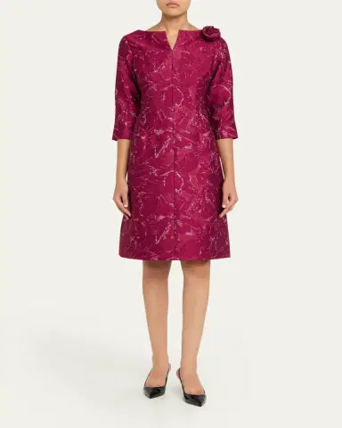 Rickie Freeman for Teri Jon Ruched Floral Off-The-Shoulder Midi Dress | Thumbnail 2 Rickie Freeman for Teri Jon Ruched Floral Off-The-Shoulder Midi Dress | Thumbnail 2