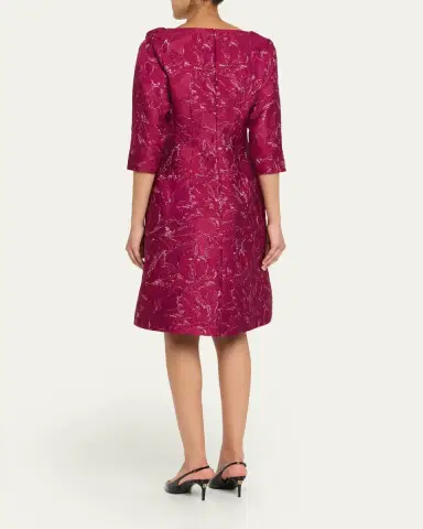Rickie Freeman for Teri Jon Ruched Floral Off-The-Shoulder Midi Dress | Thumbnail 3 Rickie Freeman for Teri Jon Ruched Floral Off-The-Shoulder Midi Dress | Thumbnail 3
