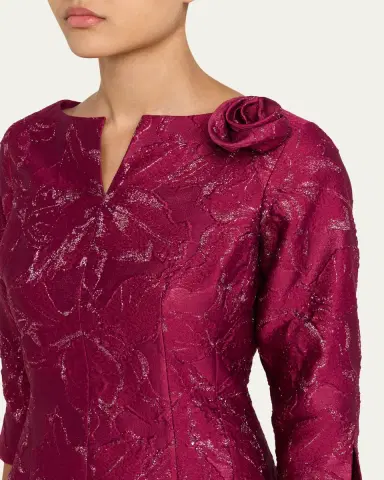 Rickie Freeman for Teri Jon Ruched Floral Off-The-Shoulder Midi Dress | Thumbnail 5 Rickie Freeman for Teri Jon Ruched Floral Off-The-Shoulder Midi Dress | Thumbnail 5