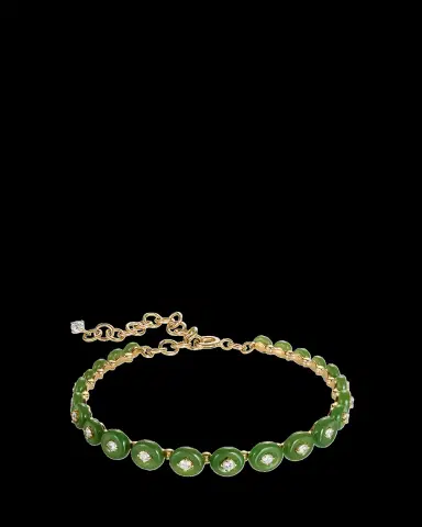 Fernando Jorge 18K Yellow Gold Surrounding Small Bracelet with Diamonds and Jade | Thumbnail 2 Fernando Jorge 18K Yellow Gold Surrounding Small Bracelet with Diamonds and Jade | Thumbnail 2
