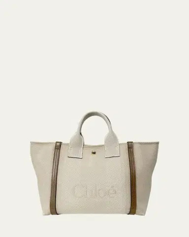 Chloé Small Tote Bag in Jacquard Canvas | Thumbnail 3 Chloé Small Tote Bag in Jacquard Canvas | Thumbnail 3