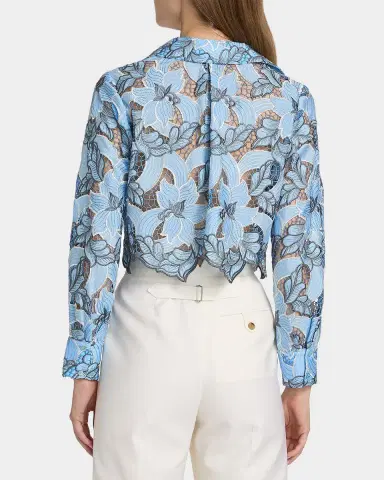 L'Agence Akemi Cropped Button-Front Shirt | Thumbnail 2 L'Agence Akemi Cropped Button-Front Shirt | Thumbnail 2