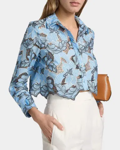 L'Agence Akemi Cropped Button-Front Shirt | Thumbnail 5 L'Agence Akemi Cropped Button-Front Shirt | Thumbnail 5