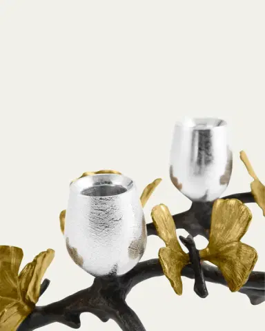 Michael Aram Butterfly Ginkgo Candleholders Low S/2 | Thumbnail 4 Michael Aram Butterfly Ginkgo Candleholders Low S/2 | Thumbnail 4