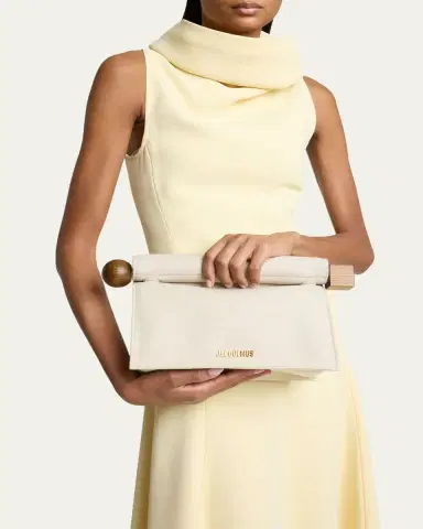 Jacquemus La Rond Carré Linen Clutch Bag | Thumbnail 2 Jacquemus La Rond Carré Linen Clutch Bag | Thumbnail 2