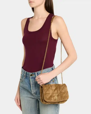 Saint Laurent Jamie 4.3 Mini YSL Chain Shoulder Bag in Quilted Suede | Thumbnail 15 Saint Laurent Jamie 4.3 Mini YSL Chain Shoulder Bag in Quilted Suede | Thumbnail 15