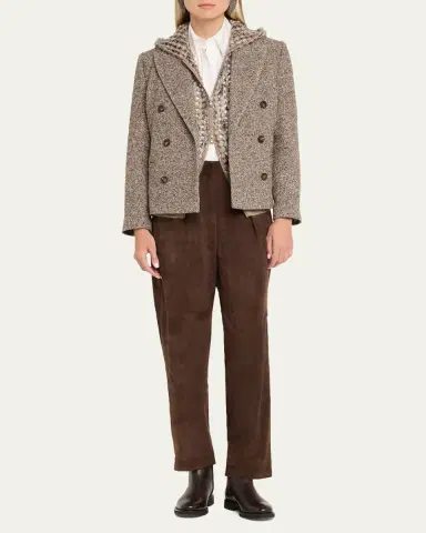 Brunello Cucinelli Leather Ankle Booties with Monili Pull Tab | Thumbnail 3 Brunello Cucinelli Leather Ankle Booties with Monili Pull Tab | Thumbnail 3