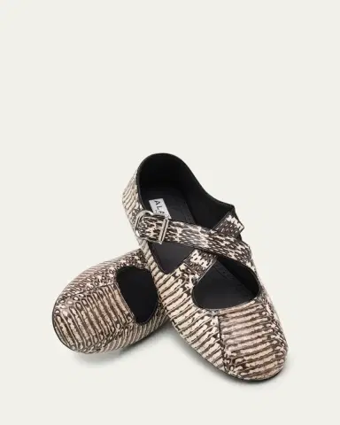 Alaïa Snakeskin Leather Pattern Cross Ballerina Flats | Thumbnail 5 Alaïa Snakeskin Leather Pattern Cross Ballerina Flats | Thumbnail 5