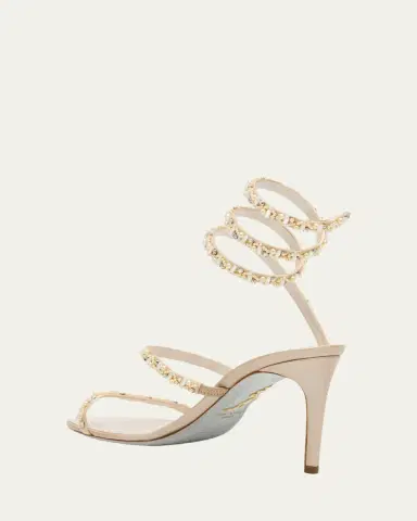 René Caovilla Cleo Pearly Crystal Snake-Wrap Sandals | Thumbnail 4 René Caovilla Cleo Pearly Crystal Snake-Wrap Sandals | Thumbnail 4