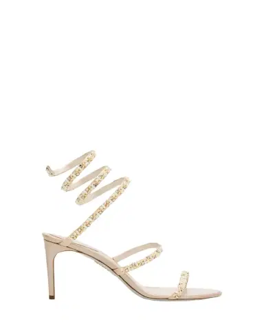 René Caovilla Cleo Pearly Crystal Snake-Wrap Sandals | Thumbnail 1 René Caovilla Cleo Pearly Crystal Snake-Wrap Sandals | Thumbnail 1