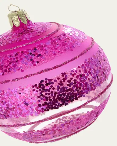 Bergdorf Goodman Pink Glitter Transparent Ball Ornament | Thumbnail 2 Bergdorf Goodman Pink Glitter Transparent Ball Ornament | Thumbnail 2