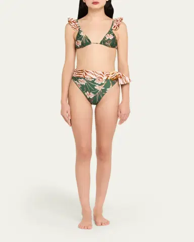 PatBO Botanic Retro High-Waist Bikini Bottoms | Thumbnail 2 PatBO Botanic Retro High-Waist Bikini Bottoms | Thumbnail 2
