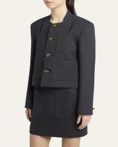 Bottega Veneta Knot-Button Light Structured Cotton Jacket | Thumbnail 8 Bottega Veneta Knot-Button Light Structured Cotton Jacket | Thumbnail 8