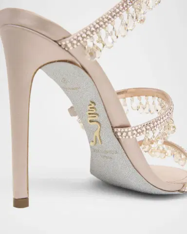 Rene Caovilla Chandelier Satin Snake Ankle Wrap Sandals | Thumbnail 4 Rene Caovilla Chandelier Satin Snake Ankle Wrap Sandals | Thumbnail 4