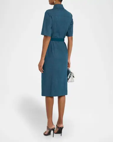 Akris Belted Stretch Cotton Denim Shirtdress | Thumbnail 2 Akris Belted Stretch Cotton Denim Shirtdress | Thumbnail 2