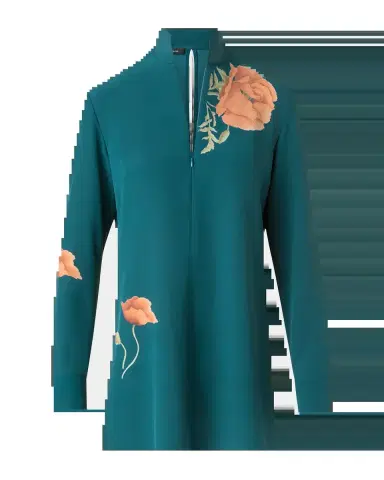 Akris Anemone Print Silk Crepe Tunic | Thumbnail 2 Akris Anemone Print Silk Crepe Tunic | Thumbnail 2
