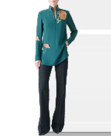 Akris Anemone Print Silk Crepe Tunic | Thumbnail 3 Akris Anemone Print Silk Crepe Tunic | Thumbnail 3