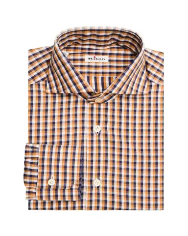 Kiton Men's Cotton Multi-Check Dress Shirt | Thumbnail 1 Kiton Men's Cotton Multi-Check Dress Shirt | Thumbnail 1