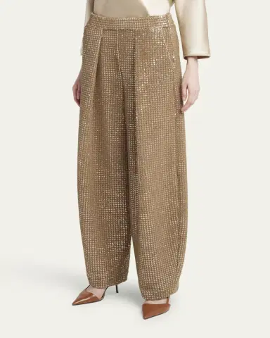 Giorgio Armani Sequined Jersey Pleated Trousers | Thumbnail 4 Giorgio Armani Sequined Jersey Pleated Trousers | Thumbnail 4
