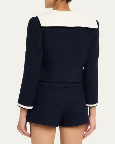 Self-Portrait Boucle Contrast Collar Jacket | Thumbnail 3 Self-Portrait Boucle Contrast Collar Jacket | Thumbnail 3