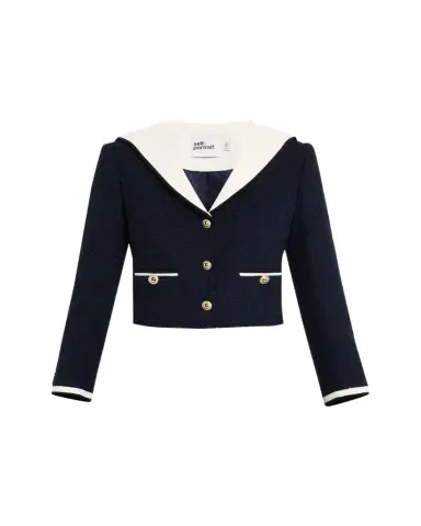 Self-Portrait Boucle Contrast Collar Jacket | Thumbnail 1 Self-Portrait Boucle Contrast Collar Jacket | Thumbnail 1