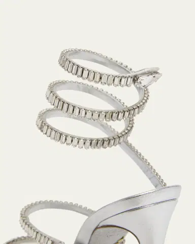 René Caovilla Metallic Leather Strass Snake Ankle Wrap Sandals | Thumbnail 3 René Caovilla Metallic Leather Strass Snake Ankle Wrap Sandals | Thumbnail 3