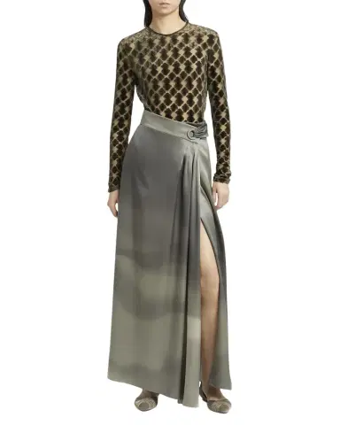 Giorgio Armani Velvet Jersey Jacquard Long-Sleeve Top | Thumbnail 1 Giorgio Armani Velvet Jersey Jacquard Long-Sleeve Top | Thumbnail 1