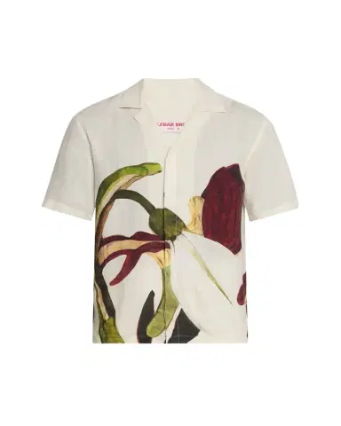 Orlebar Brown Men's Maitan Linen Orchid-Print Camp Shirt | Thumbnail 1 Orlebar Brown Men's Maitan Linen Orchid-Print Camp Shirt | Thumbnail 1